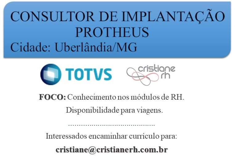 Cristiane RH - Consultor de Implantação PROTHEUS